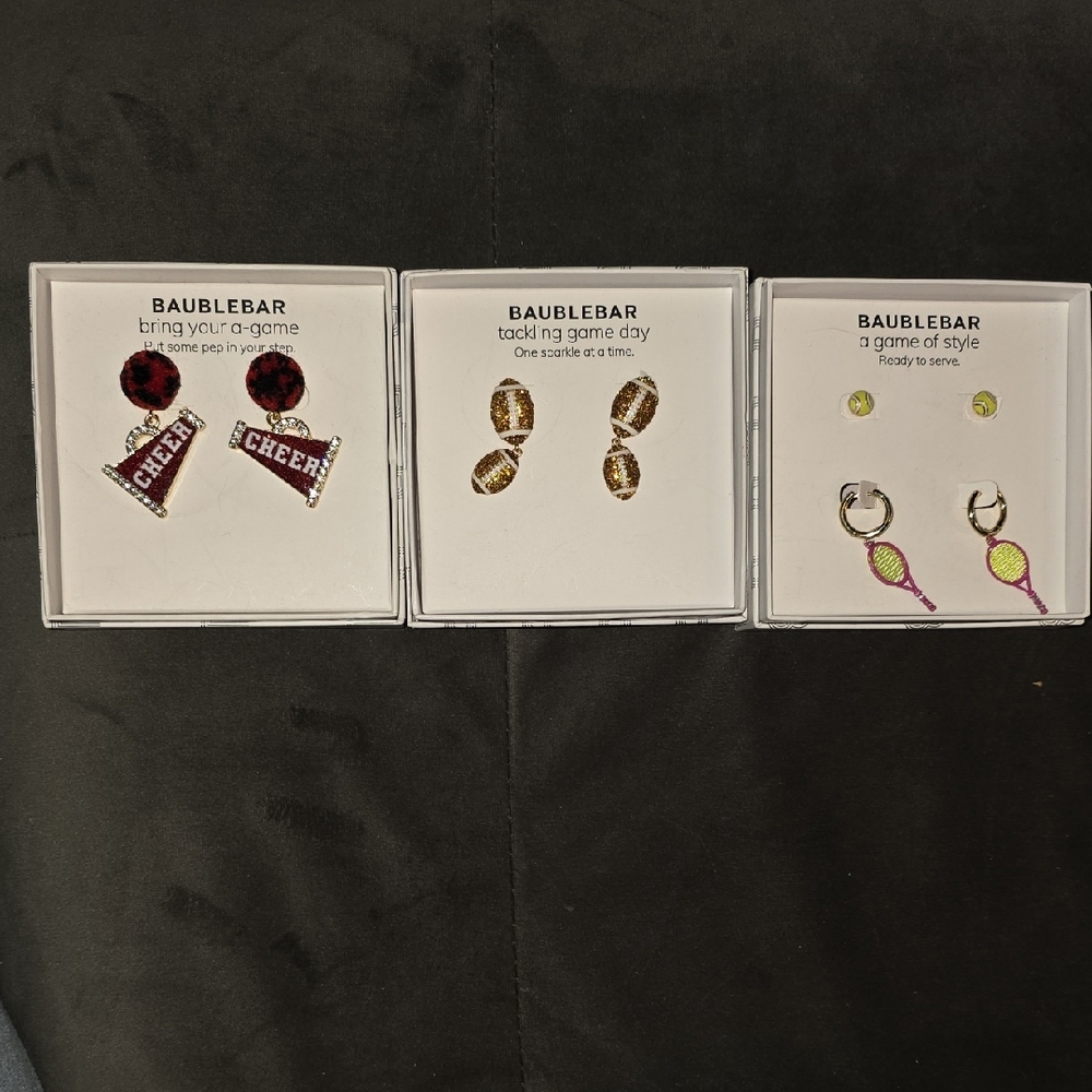 NIB BaubleBar Sports Earrings, Pick Your Sport